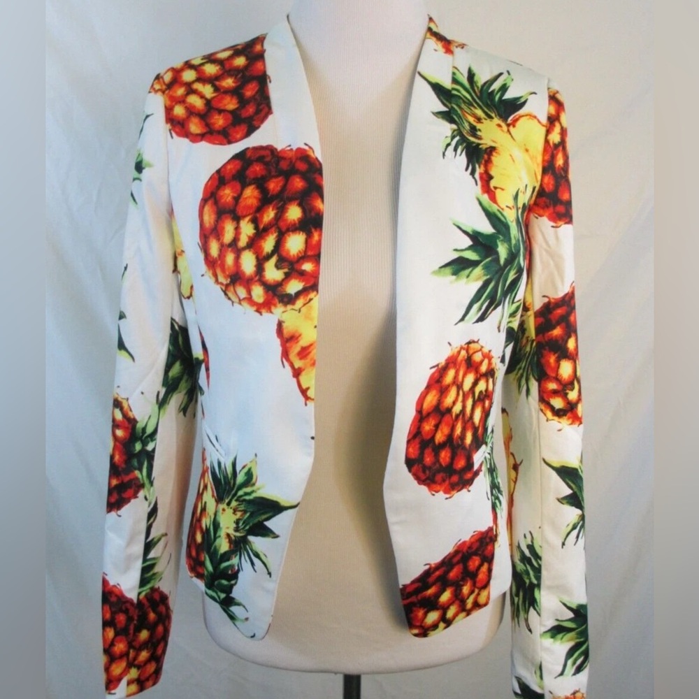 Fashion Nova Sweet and Sour Pineapple Print Blazer Sz L